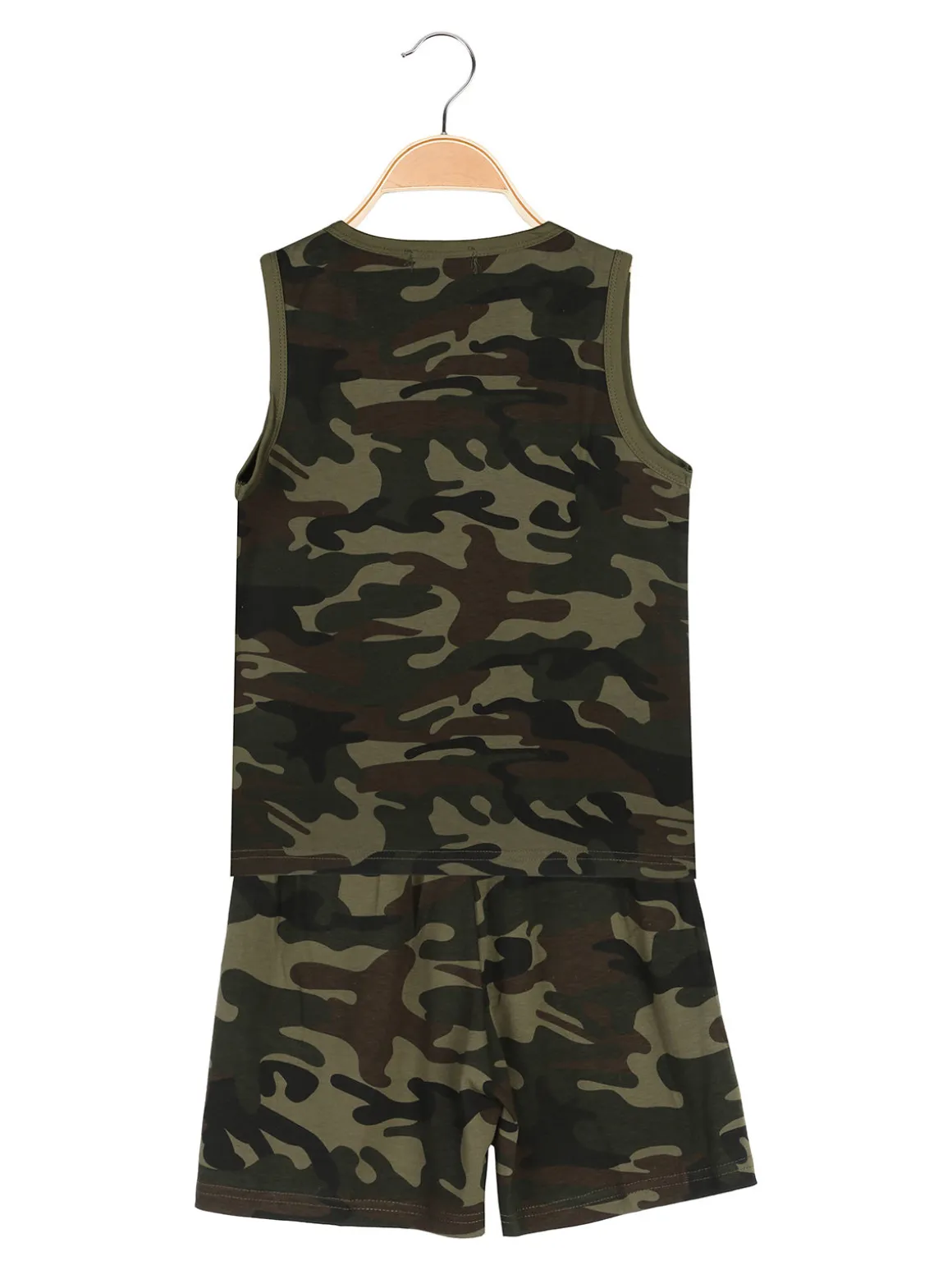 Moda Junior Completo corto militare da ragazzo con canotta e bermuda