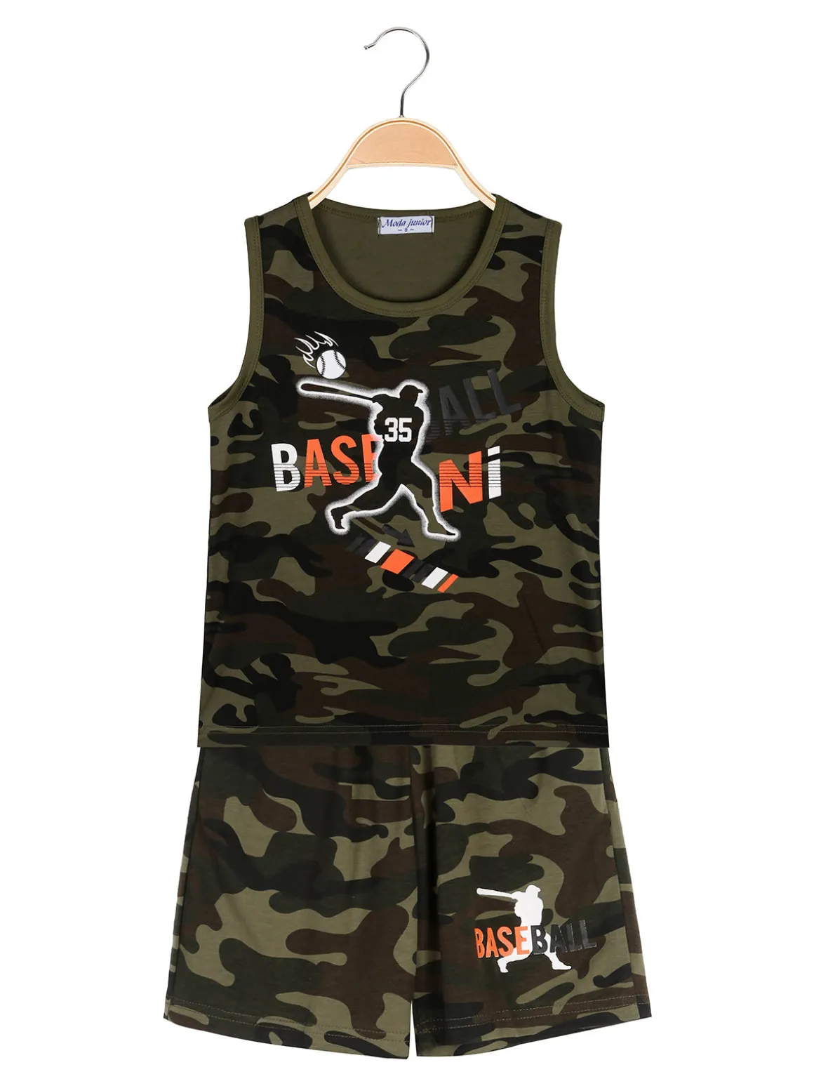 Moda Junior Completo corto militare da ragazzo con canotta e bermuda