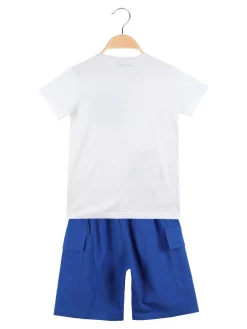 Moda Junior Completo corto 2 pezzi da bambino con t-shirt + bermuda cargo