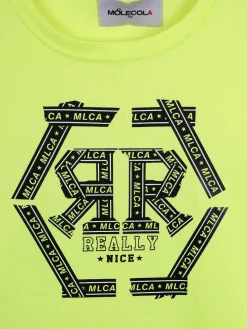 Molecola T-shirt fluo con stampa