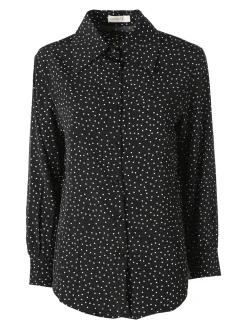 Monique Camicia donna a maniche lunghe con stampa a pois - nero