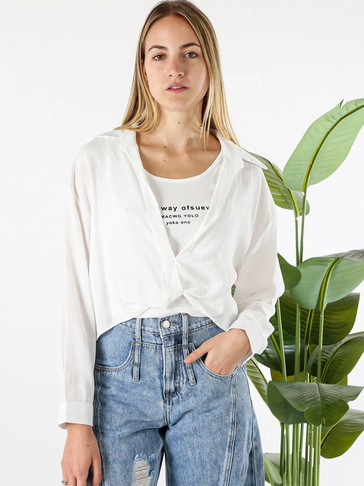 Monique Camicia donna a maniche lunghe con stampa a pois - marrone