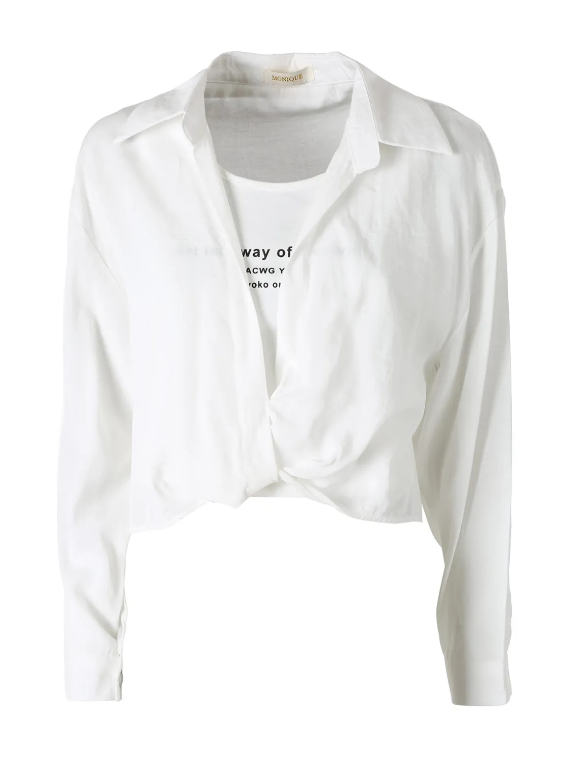 Monique Camicia donna a maniche lunghe con stampa a pois - marrone