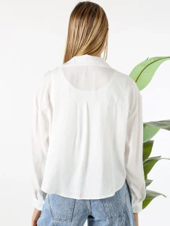 Monique Camicia donna a maniche lunghe con stampa a pois - marrone