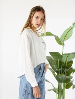 Monique Camicia donna a maniche lunghe con top in coordinato - bianco
