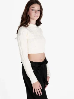 Monique Maglione cropped da donna con perle