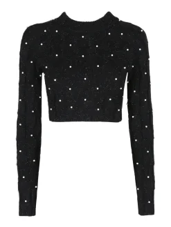 Monique Maglione cropped da donna con perle