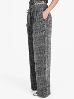 Monique Pantaloni eleganti da donna a gamba larga con strass