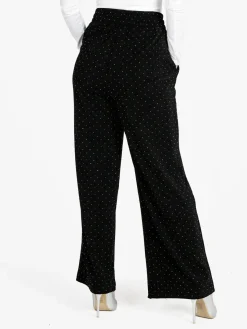 Monique Pantaloni eleganti da donna a gamba larga con strass