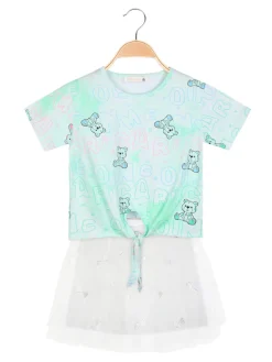 Mono Star Completo da bambina gonna in tulle + t-shirt