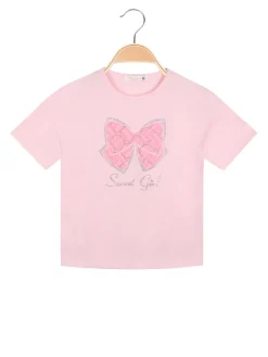 Mono Star T-shirt manica corta da bambina con strass