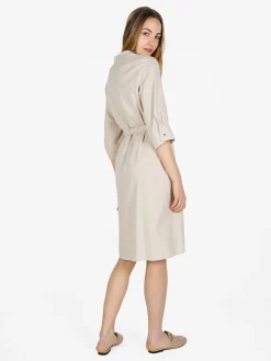Monte Cervino Abito a camicia da donna in misto lino con maniche a 3/4