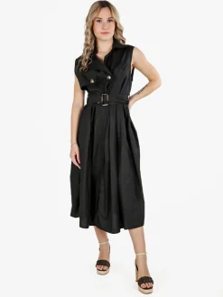 Monte Cervino Abito da donna smanicato stile trench in misto cotone
