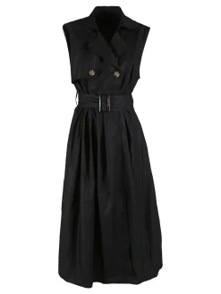 Monte Cervino Abito da donna smanicato stile trench in misto cotone