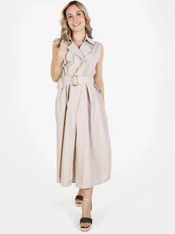 Monte Cervino Abito da donna smanicato stile trench in misto cotone