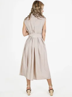 Monte Cervino Abito da donna smanicato stile trench in misto cotone