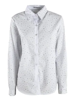 Monte Cervino Camicia donna a maniche lunghe con strass colorati