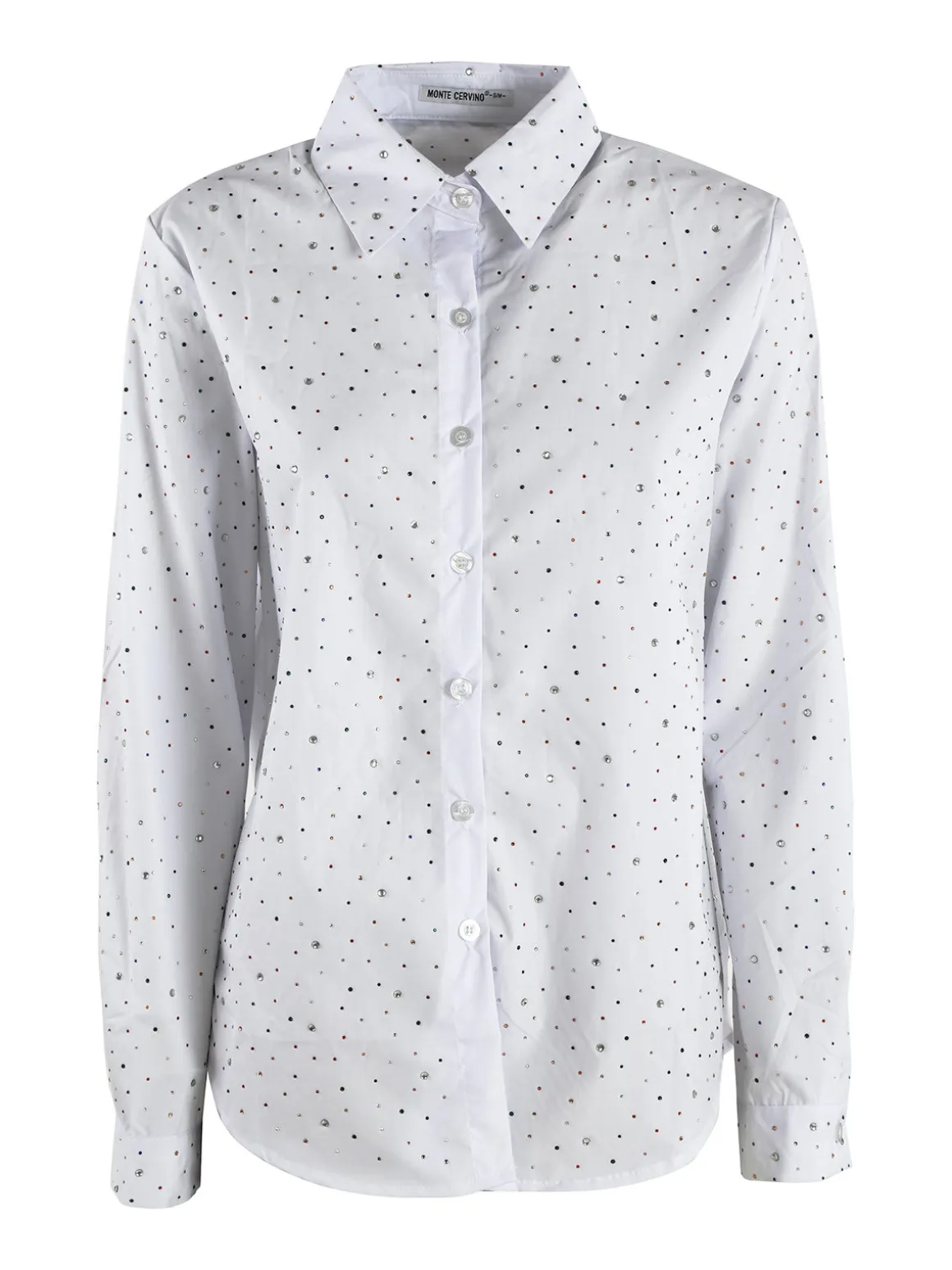 Monte Cervino Camicia donna a maniche lunghe con strass colorati