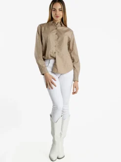 Monte Cervino Camicia donna a maniche lunghe con strass colorati