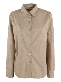 Monte Cervino Camicia donna a maniche lunghe con strass colorati
