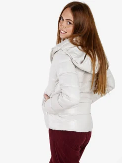 Monte Cervino Giubbotto donna con cappuccio e zip - perla