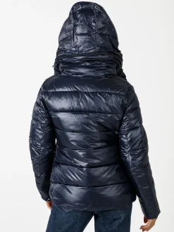 Monte Cervino Giubbotto donna con cappuccio e zip - blu scuro