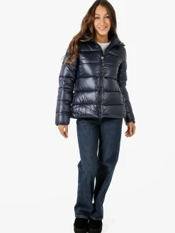 Monte Cervino Giubbotto donna con cappuccio e zip - blu scuro