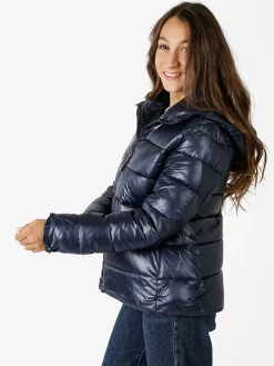 Monte Cervino Giubbotto donna con cappuccio e zip - blu scuro