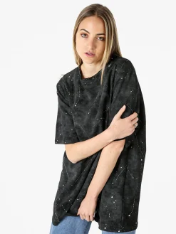 Monte Cervino Maxi t-shirt donna oversize in cotone - nero