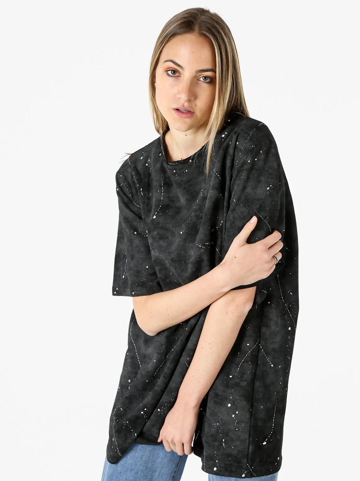 Monte Cervino Maxi t-shirt donna oversize in cotone - nero