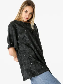 Monte Cervino Maxi t-shirt donna oversize in cotone - nero
