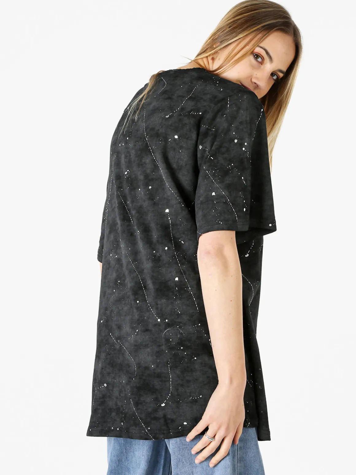 Monte Cervino Maxi t-shirt donna oversize in cotone - nero
