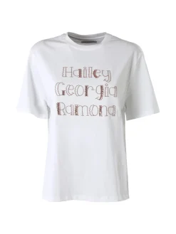 Monte Cervino T-shirt da donna in cotone con ricami - fango