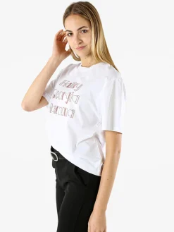 Monte Cervino T-shirt da donna in cotone con ricami - fango