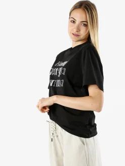 Monte Cervino T-shirt da donna in cotone con ricami - nero