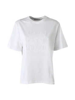 Monte Cervino T-shirt da donna in cotone con ricami - bianco