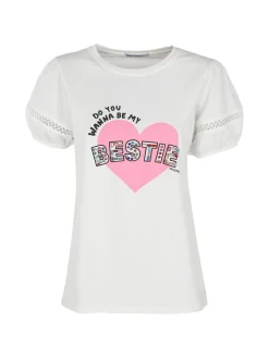 Monte Cervino T-shirt donna con stampa cuore e pietre colorate