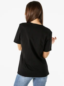Monte Cervino T-shirt donna con stampa gatto - nero