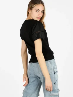 Monte Cervino T-shirt donna con stampa cuore e pietre colorate