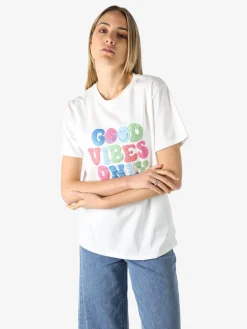 Monte Cervino T-shirt donna in cotone con stampa colorate - blu