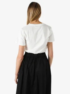 Monte Cervino T-shirt donna in cotone con stampa e strass - bianco