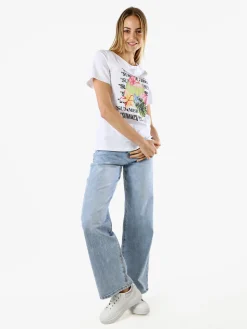 Monte Cervino T-shirt donna in cotone con stampa - bianco
