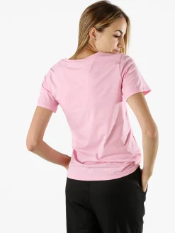 Monte Cervino T-shirt donna in cotone con stampa - rosa