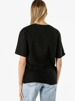 Monte Cervino T-shirt donna oversize con ricami colorati - nero