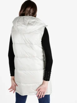 Mont Rose Gilet donna lungo trapuntato con cappuccio