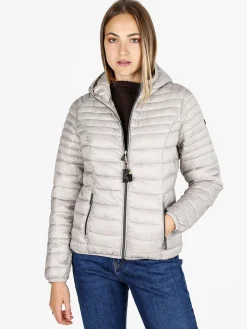 Mont Rose Giubbotto corto da donna con cappuccio e zip - beige