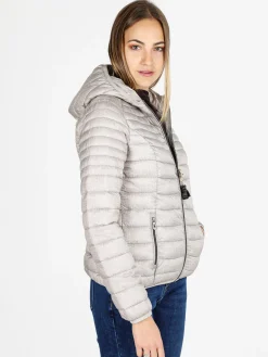 Mont Rose Giubbotto corto da donna con cappuccio e zip - beige