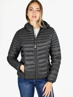 Mont Rose Giubbotto corto da donna con cappuccio e zip - nero