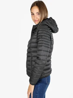 Mont Rose Giubbotto corto da donna con cappuccio e zip - nero