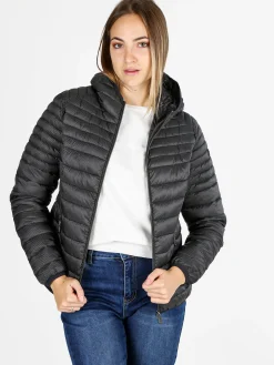 Mont Rose Giubbotto corto da donna con cappuccio e zip - nero